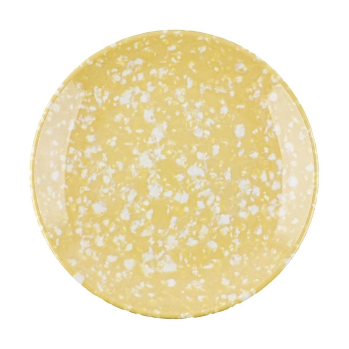 韩国POLAATHOME RETRO MARBLE 大理石系列圆形盘子 ins创意泼墨密胺餐具 黄油色 22cm