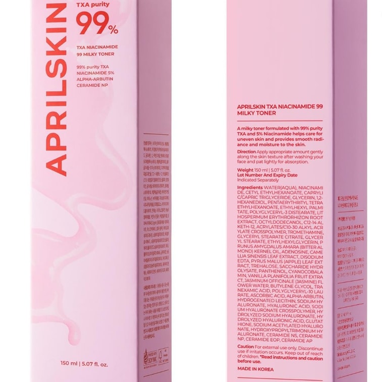 【美国直邮】韩国 aprilskin TXA Niacinamide乳液爽肤水 150ml 8
