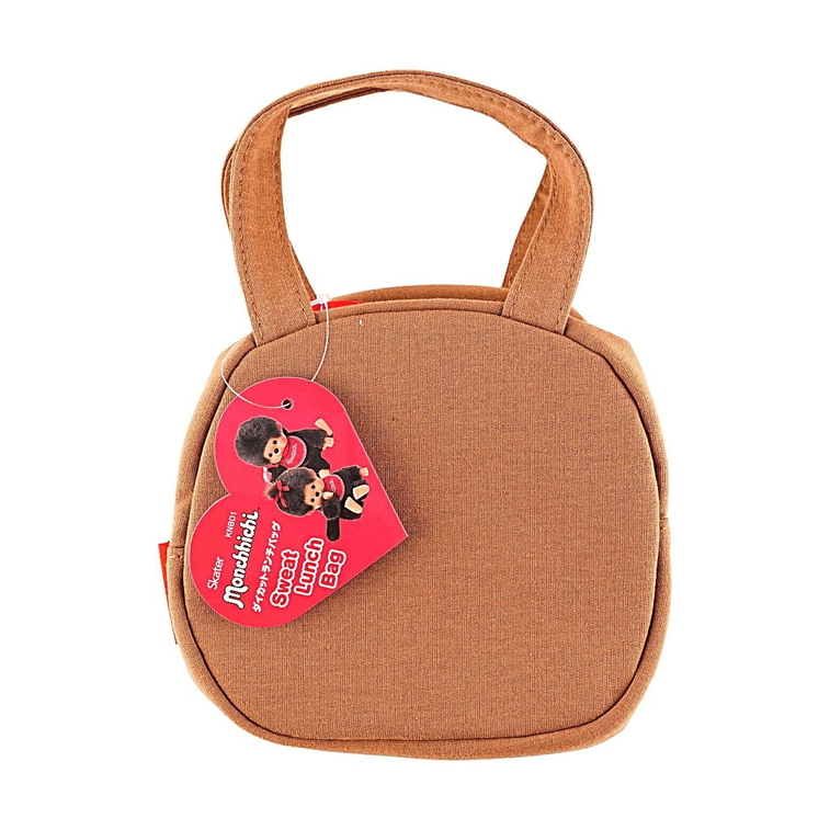 Monchhichi Sweat Fabric Die-Cut Handheld Lunch Bag【Soft Touch】【Double Zipper Design】 6