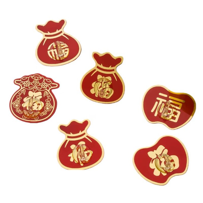 하이란싱 2026년 말띠 해 새해 복(福)자 장식 걸이, 다양한 디자인, 못 없이 간편 설치, 방수 및 방습, 안전하고 튼튼함, 6개입