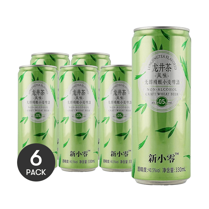 新零 龙井茶风味无醇精酿小麦啤酒 330ml *6【6份超值装】【茶韵幽香 清爽顺滑】【无醇0脂肪】