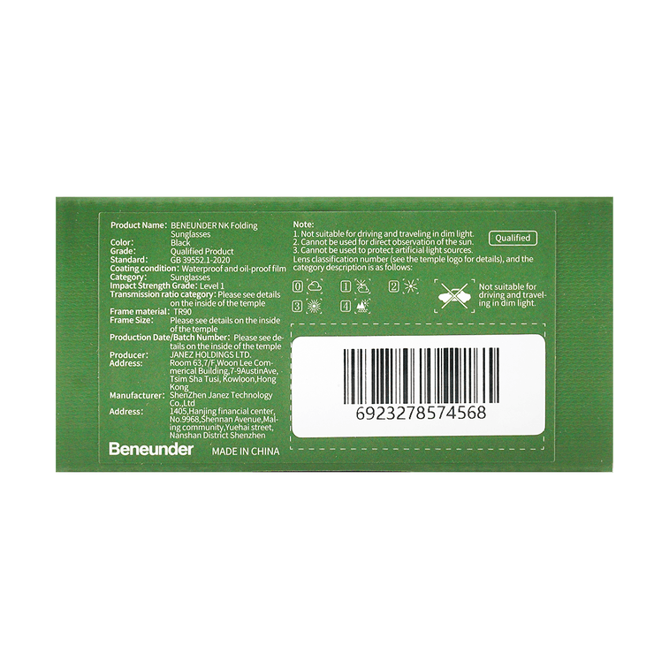 Foldable Sunglasses Black 6