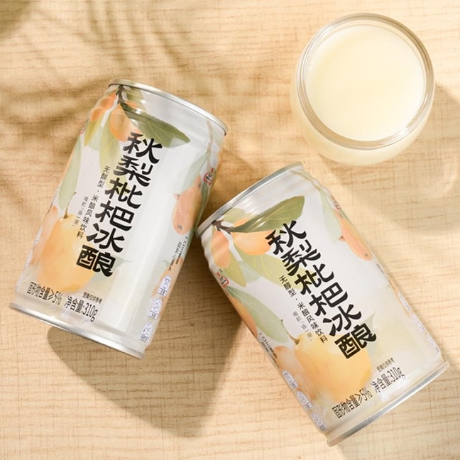 Autumn Pear and Loquat Ice Brew,Non-Alcoholic Rice Wine Beverage,10.93 oz【Alcohol Content ≤ 0.5% Vol】
