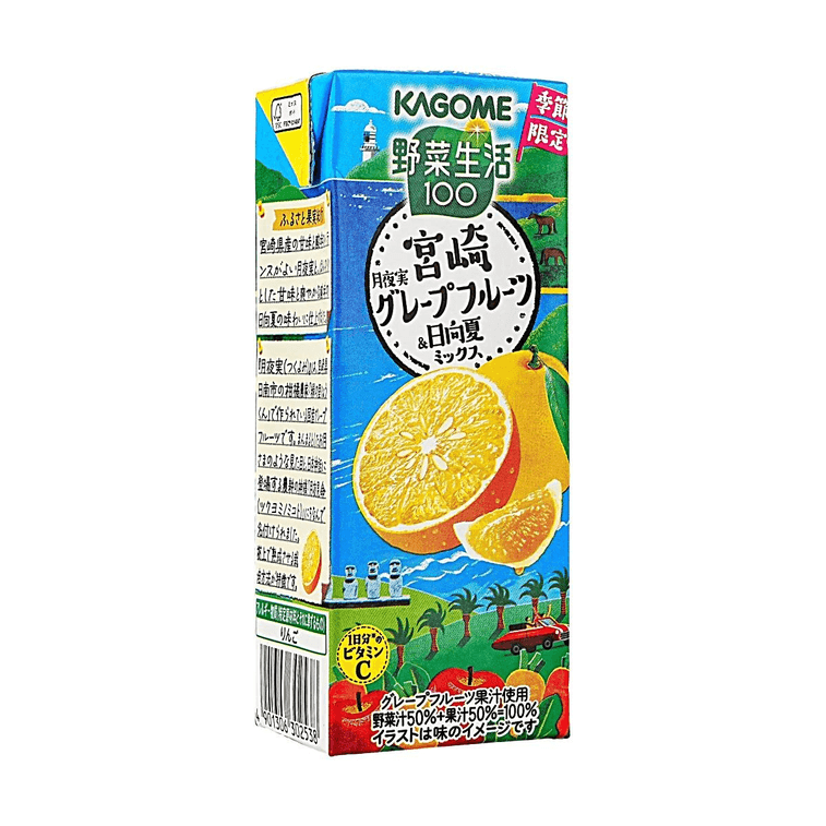 日本KAGOME可果美 混合蔬果汁 宮崎葡萄柚&日向夏柑風味 195ml【季節限定】【補充一日份維生素C】 3