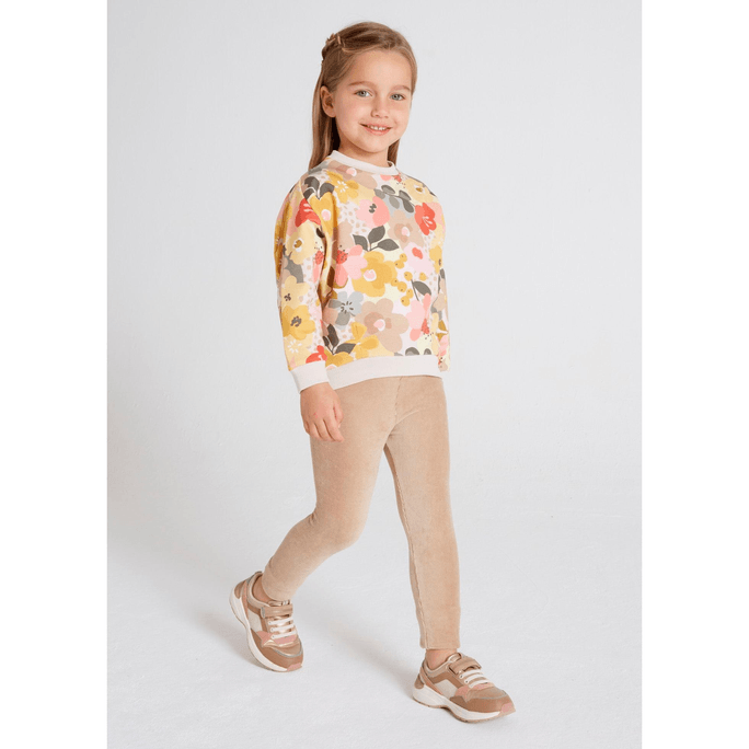 美國 MOM LOVES ME 美洛拉 4773-011 兒童女孩環保友善燈芯絨衛衣配打底褲套裝 9歲