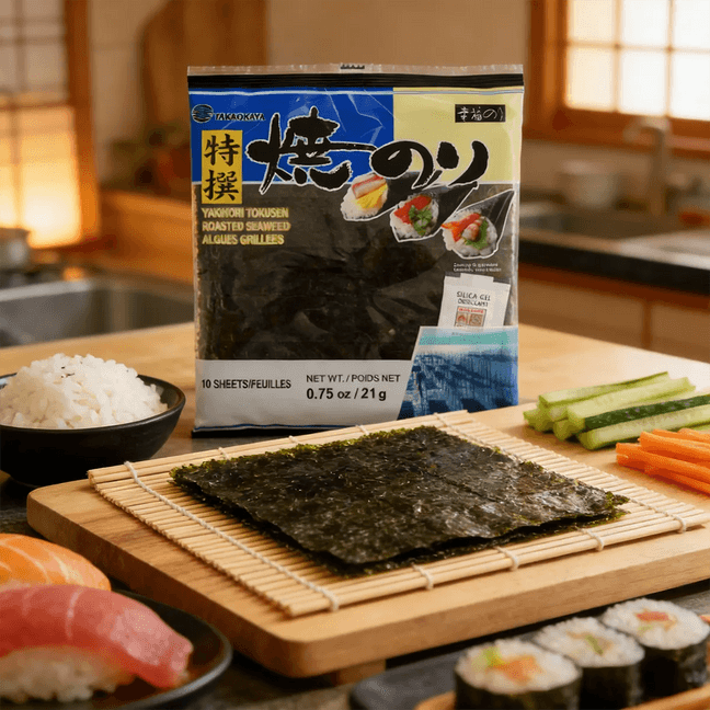 Nori Tokusen Yakinori Seaweed 10 Sheets, 0.75 oz [Ready-To-Eat Seaweed/Ingredients For Sushi And Seaweed Rice Rolls]