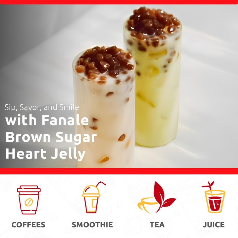 Fanale Brown Sugar Flavor Coconut Jelly Nata De Coco For Boba Tea 400g 6