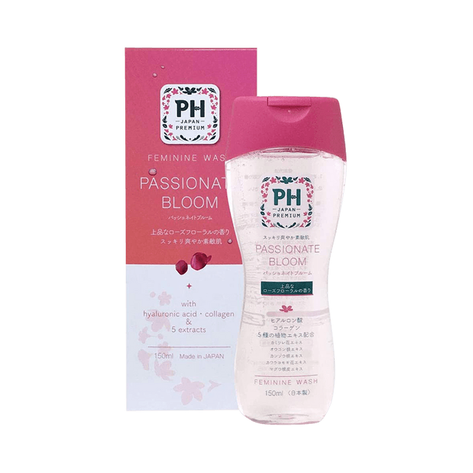 PH JAPAN weak acid female private parts cleaning care solution elegant rose fragrance 150ml (two packages shipped randomly)