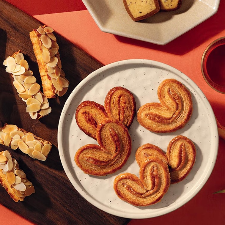 Pastries Box Palmier Cookie+Almond Cookie+Milk Butter Cookie,38 pieces, 11.67oz 9