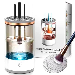 Makeup Brush Cleaner USB Electric Cleaning Brush With Storage Box Automatic Washing White 3.54*6.29 Inch