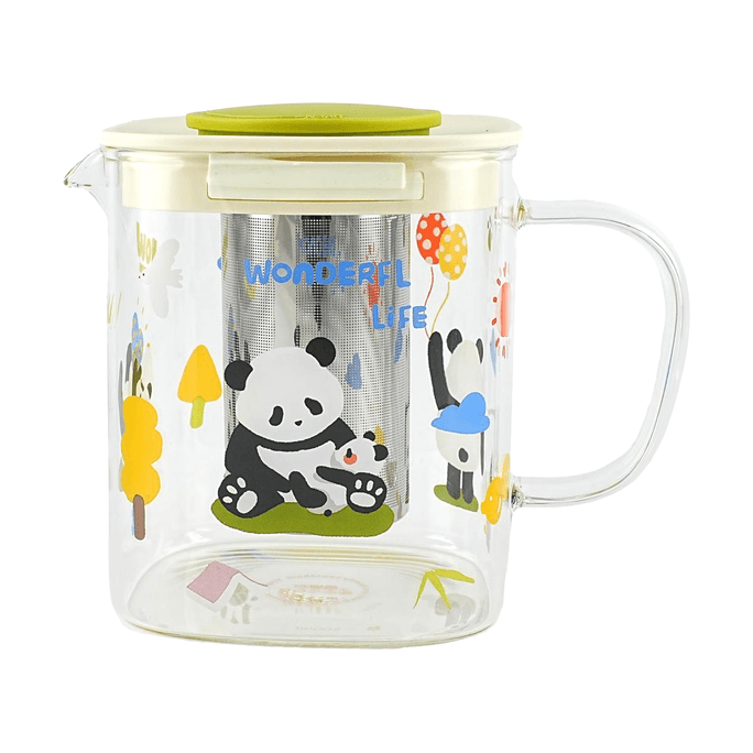 Panda Tea Infuser Pot Glass Pot 44 fl oz