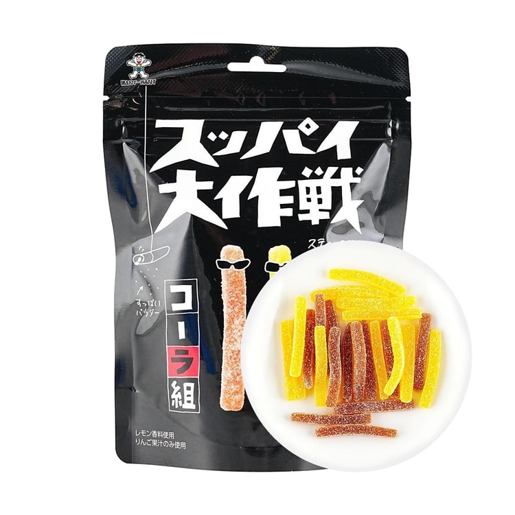 WANT WANT Suppai Daisakusen Gummy Candy Coke & Lemon Flavor 2.4 oz