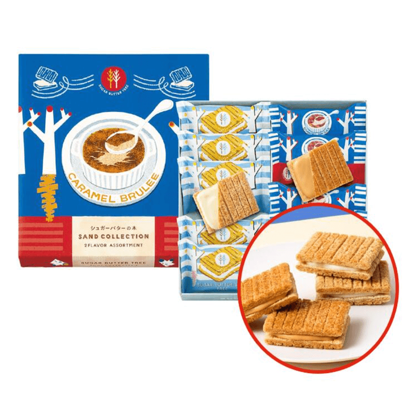 【日本直邮】 日本 砂糖奶油树 砂糖黄油树 季节限定 原味+焦糖布丁味巧克力夹心饼干礼盒 12枚入