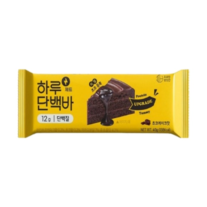 【한국 직배송】 한국 OLIVE YOUNG LOTTE 롯데 데일리 프로틴바 초코 케이크맛 40g