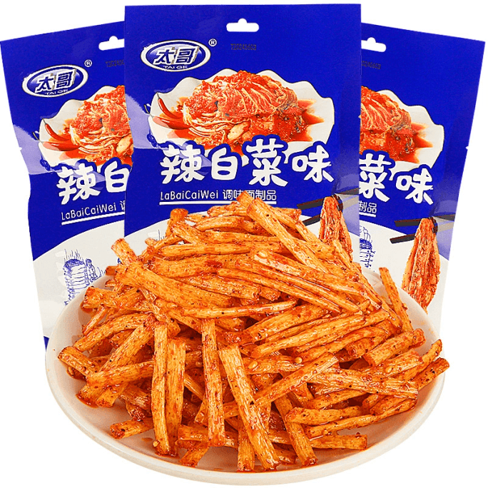 【中國直郵】 太哥 辣白菜辣條懷舊零食辣白菜味62g*3包