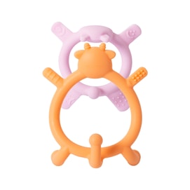 Pigeon Silicone Teether for sipping  Pink Rabbit 3M+ & Orange Deer 6M+