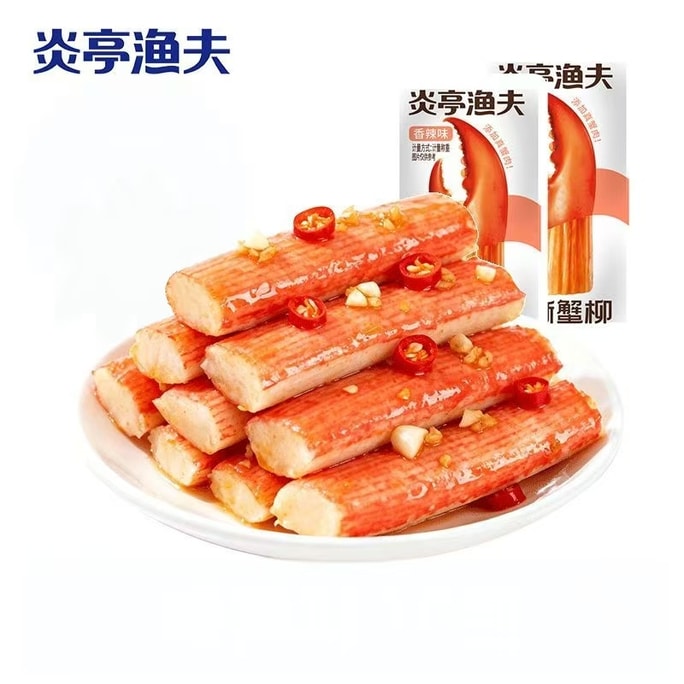 炎亭渔夫 手撕蟹柳蟹棒开袋即食解馋零食香辣味90g*1袋