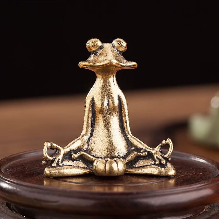 アクアマリン真鍮製瞑想用カエル香炉、携帯用香炉アクセサリー（1個） 4