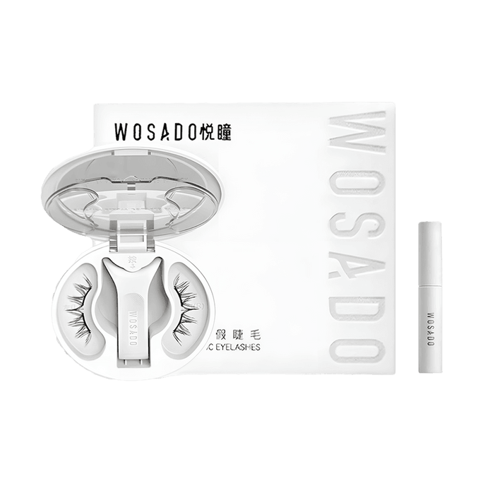 Soft Magnetic Adsorption False Eyelashes, #Soft Black (with Eyelash Styling Gel0.07oz.)