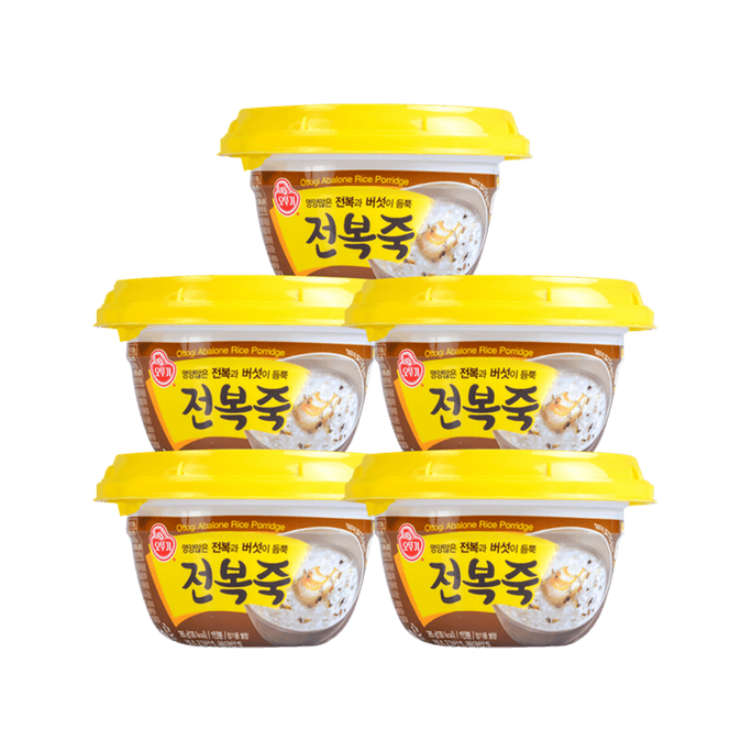 【5盒超值装】韩国OTTOGI不倒翁 营养美味鲍鱼粥  2分钟即食 285g*5盒