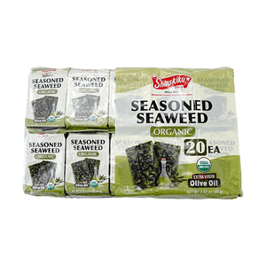 Organic Seasoned Seaweed with Extra Virgin Olive Oil,20-Pack, 2.82 oz【USDA Certification】