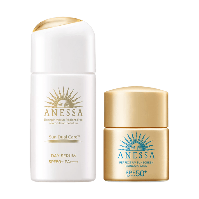 [2023 Limited Edition Set] ANESSA Skincare Sunscreen Serum-Nourishing & Radiant Sun Protection 1 fl oz  + Free Mini Sun 
