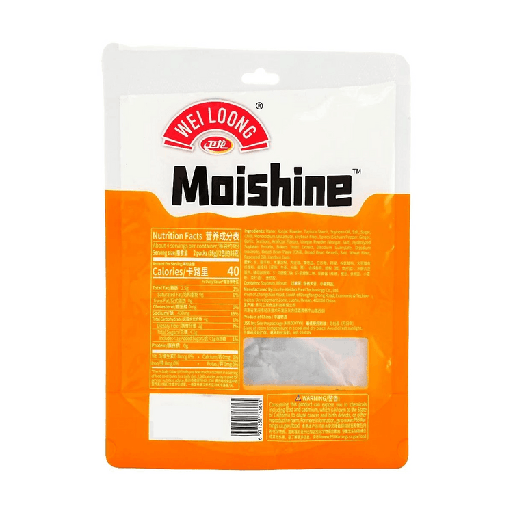 WEILONG Moishine Konjac Snacks, Sichuan Spicy Flavor, 4.87 oz【Low