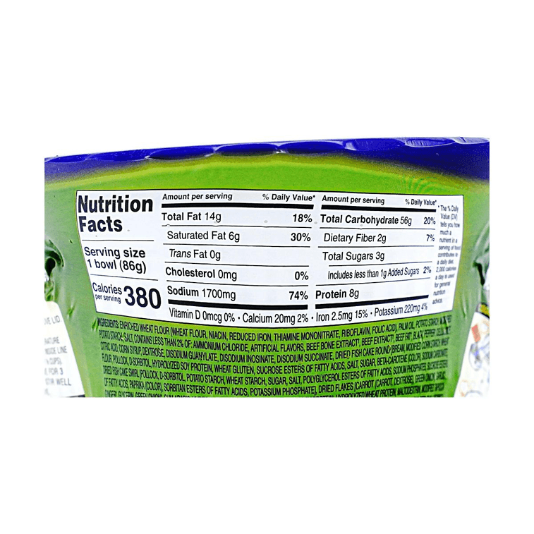 Bowl Noodles Soup Hot and Spicy Beef Flavor, 3.03 oz 6