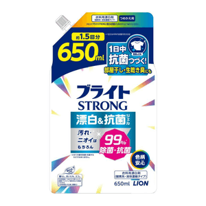 【日本直邮】 日本 狮王 Lion Bright STRONG 漂白抗菌凝胶 补充装 650毫升 漂白剂 强力去渍 衣物护理 消毒 抗菌 清洁 环保补充装