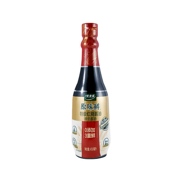 商品详情 - 太太乐 原味鲜酱油 特级红烧酱油 450ml - image  0