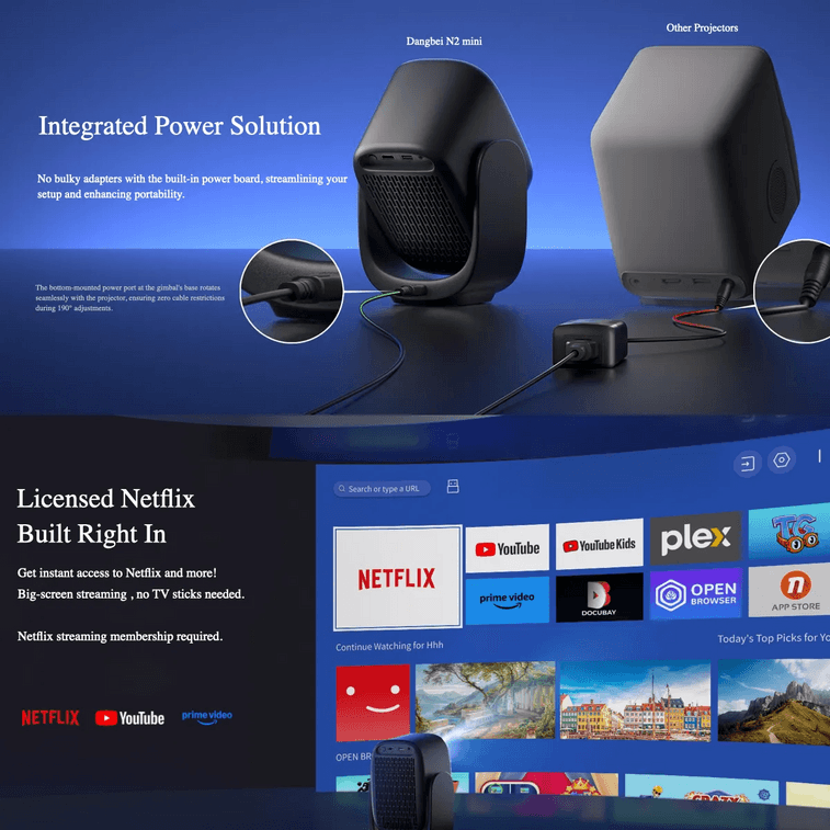 ポータブルミニプロジェクター、オートフォーカス、キーストーン補正、40～120インチディスプレイ 11