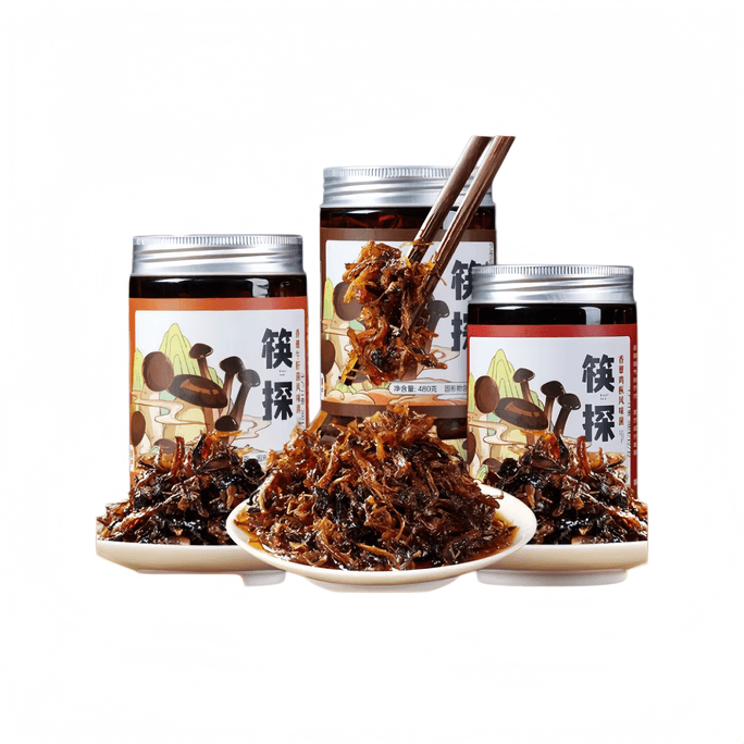 【中國直郵】 筷探 雲南特產油雞樅菌美味山珍即食拌麵下飯菜雞縱菇菌菇醬260g*1罐