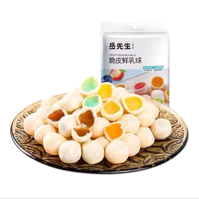  Crispy fresh milk balls with soft nougat filling assorted flavor individually packaged 108g*1 bag