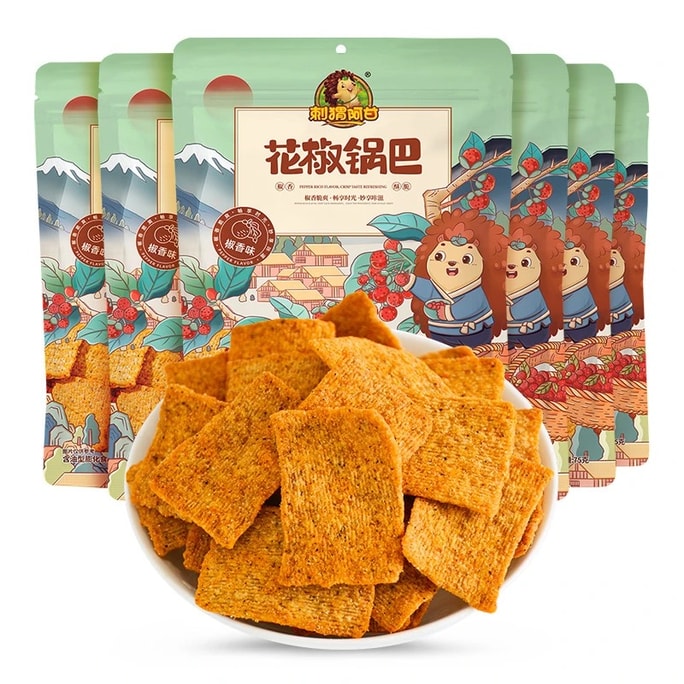 Hedgehog Agan Sichuan Pepper Crispy Rice 75g Internet-famous Chips Snack, a small snack for satisfying cravings, afternoon tea flavour, not spicy