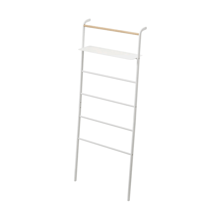 Leaning Storage Ladder With Shelf (63 H) - Steel Black 7
