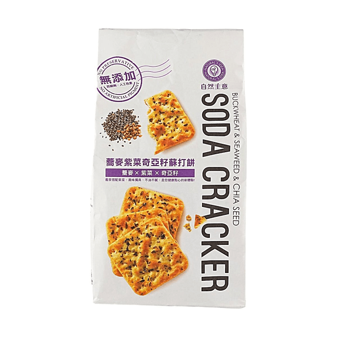 Buckwheat & Seaweed & Chia Seed Soda Cracker 6.35 oz 【No Preservatives】【Crispy & Non-Greasy】