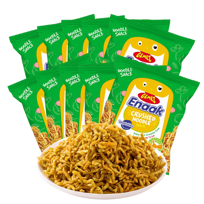 【中国直邮】 印度尼西亚 GEMEZ 小鸡干脆面 印尼进口 【新口味】脆脆面蔬菜味 (12克*10袋)