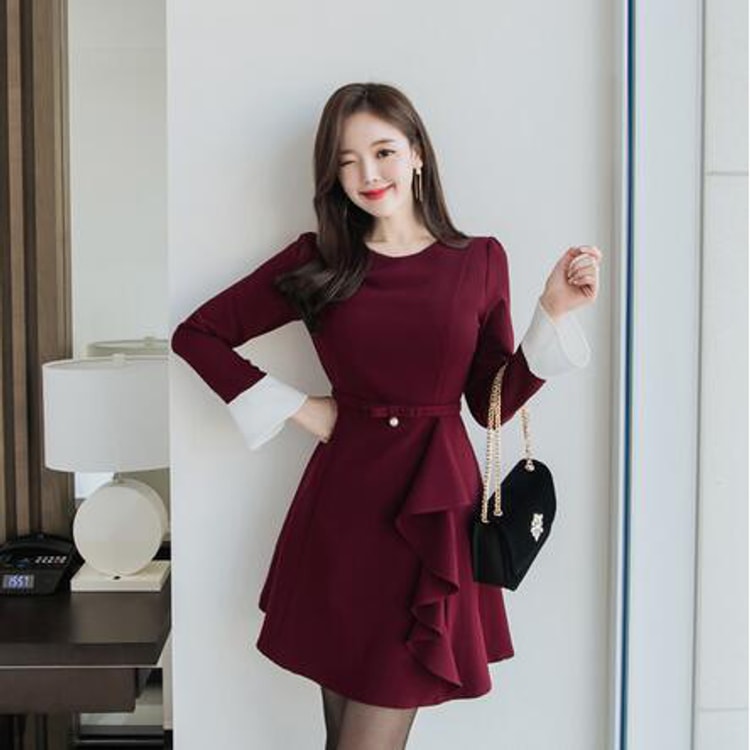 long sleeve teal bridesmaid dress Long Sleeve Embellished Tulle Gown