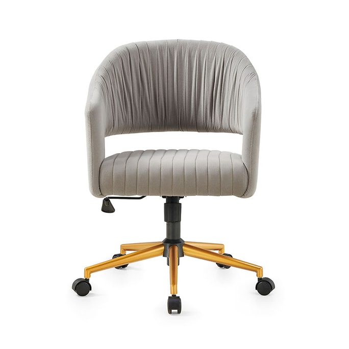 [Ready stock in the United States] LUXMOD light makeup chair gray velvet single seat furniture
