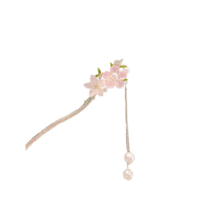 Peach Blossom Hairpin Chinese Style-Pink 1Pc