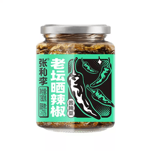Zhang And Li Old Jar Sun-Dried Chili Peppers, Hunan Specialty Pickled Chili, Great For Rice, Noodles, Side Dishes, Appetizing Chili Sauce 180g*1 Jar