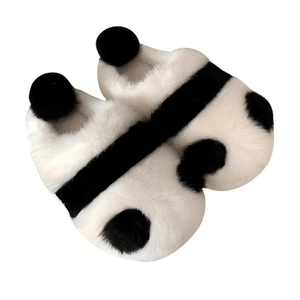 얇은 스트라이프 006 팬더 백토 코튼 슬리퍼 화이트 + 블랙 38/39