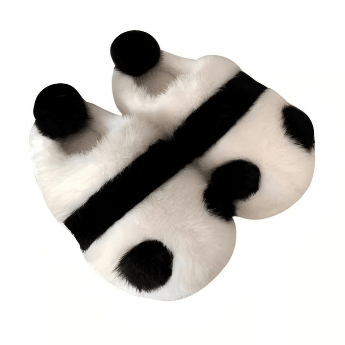 얇은 줄무늬 006 팬더 백토 코튼 슬리퍼 화이트 + 블랙 40/41