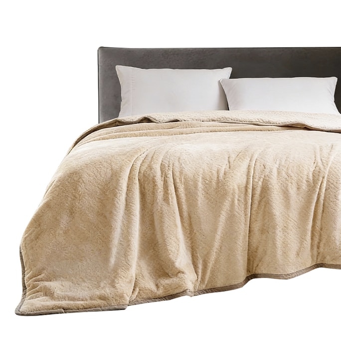 Extra-large thickened blanket  Beige 1  piece 2.28*2.74 m