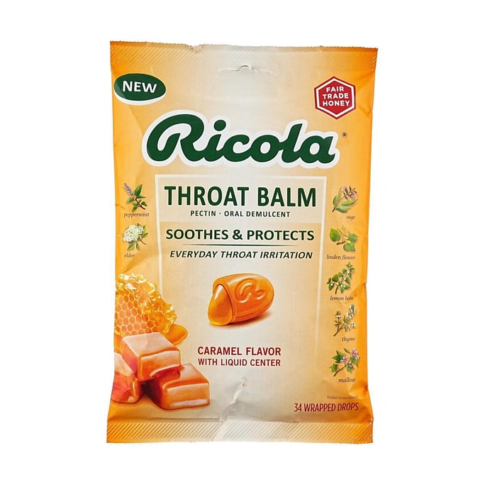 Throat Balm Drops 34 Drops #Caramel Flavor