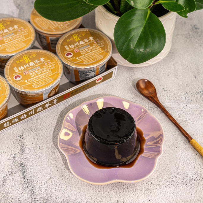 双钱牌 梧州龟苓膏 龙眼味 即食烧仙草 200g*6盒【正宗广西风味】