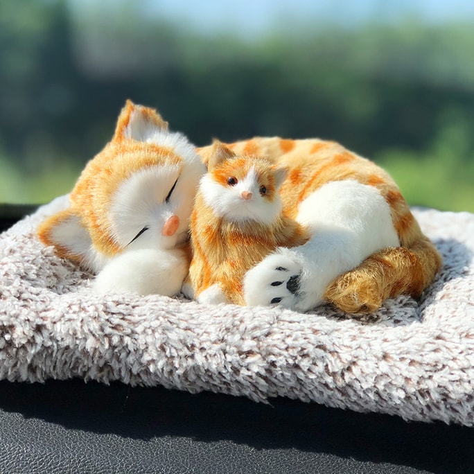 Car Decoration Artificial Dog Bamboo Charcoal Dog Personality Creative Upscale Male Cutie Orange cat B 1 pc