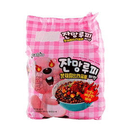 Zanmang Loopy Jjajangmyeon Noodles , Spicy Flavor , 4 Packs , 15.52 oz