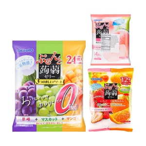 ぷるんと蒟蒻ゼリーパウチ 大袋 カロリーゼロ 巨峰＋マスカット +マンゴー 18g*24個入