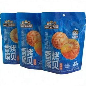 スリースリズ ローストホタテ - スパイシーで美味しいシーフードスナック、100g x 1袋